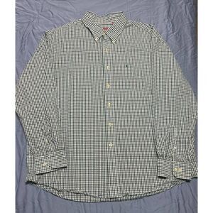 Izod Blue Green Plaid Button Up Shirt XXL | Long Sleeve Classic Fit